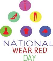 Der National Wear Red Day wird jedes Jahr am 3. Februar gefeiert. vektor