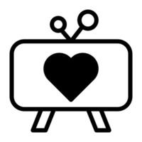 tv dualtone schwarz valentine illustration vektor und logo symbol neujahr symbol perfekt.