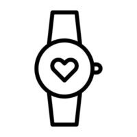 Uhr Valentinstag Symbol Umriss Stil Illustration Vektor und Logo Symbol perfekt.
