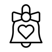 Glocke Valentinstag Symbol Umriss Stil Illustration Vektor und Logo Symbol perfekt.