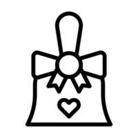 Glocke Valentinstag Symbol Umriss Stil Illustration Vektor und Logo Symbol perfekt.
