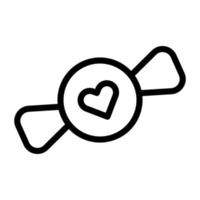 Candy Valentine Symbol Umriss Stil Illustration Vektor und Logo Symbol perfekt.