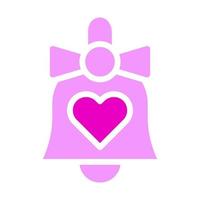 Glocke Valentinstag Symbol solide rosa Stil Illustration Vektor und Logo Symbol perfekt.