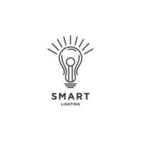 Lampe Glühbirne Linie Vektor Logo Vorlage Kunst Öko-Energie Strom