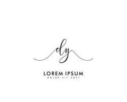 första dy feminin logotyp skönhet monogram och elegant logotyp design, handstil logotyp av första signatur, bröllop, mode, blommig och botanisk med kreativ mall vektor