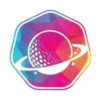 Planet Golf-Vektor-Logo-Design. Golfball und Planet-Vektor-Logo-Design-Vorlage. vektor