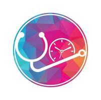 medizinische Zeit Vektor-Logo-Design-Vorlage. gesundheits- und medizin- oder apothekenlogokonzept. vektor