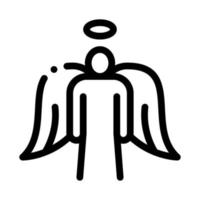 helig ängel med vingar ikon vektor översikt illustration