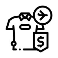 inköp kontanter t-shirt plikt fri ikon vektor översikt illustration