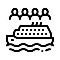 Sea Crossing Liner Menschen Symbol Vektor Umriss Illustration