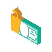 geldanteil der isometrischen symbolvektorillustration des cashback vektor