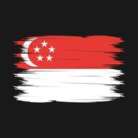 singapore flagga borsta vektor