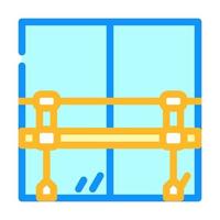 Geländer mit Spiegel in der Tanzstudio-Farbsymbol-Vektorillustration vektor