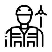 Mitarbeiter mit Schutz Windenergietechniker Symbol Vektor Illustration