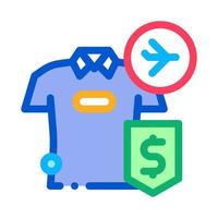 inköp kontanter t-shirt plikt fri ikon vektor översikt illustration