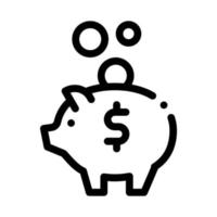 gris pengar låda ikon vektor översikt illustration