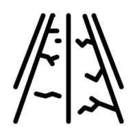 Fehler Schlucht auf Straße Symbol Vektor Umriss Illustration