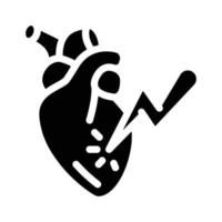 Herzinfarkt Glyphe Symbol Vektor Illustration Zeichen