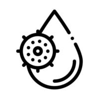 Wassertropfen-Virus-Symbol-Vektor-Umriss-Illustration vektor