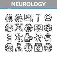 neurologi medicin samling ikoner uppsättning vektor