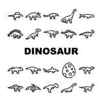 Dinosaurier-Wildtiersammlungsikonen stellten Vektor ein
