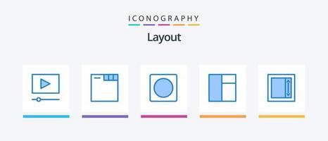 Layout Blue 5 Icon Pack inklusive . Layout. Layout. Feld. kreatives Symboldesign vektor