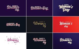 uppsättning av Lycklig internationell kvinnas dag tecken. emblem. och design element vektor samling av tecken. etiketter. och märken