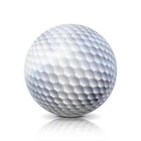 realistisk golf boll isolerat på vit bakgrund. traditionell klassisk golf boll design. tredimensionell. vektor illustration.