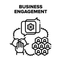 Business-Engagement-Projekt Vektor schwarze Illustrationen