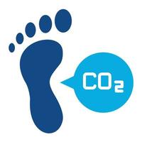 CO2-Fußabdruck-Glyphe zweifarbiges Symbol vektor