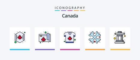 Kanada-Linie gefüllt 5 Icon Pack inklusive Stumpf. Ahorn. die Architektur. Blatt. Herbst. kreatives Symboldesign vektor