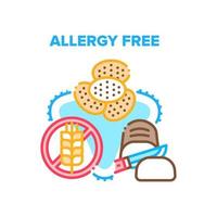 allergiefreie gesunde Lebensmittelvektor-Konzeptfarbe vektor