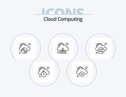 Cloud-Computing-Line-Icon-Pack 5-Icon-Design. die Info. herunterladen. drucken. Wolke vektor