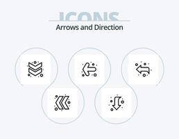 Pfeillinie Icon Pack 5 Icon Design. . . rechts. unten rechts. Pfeil vektor