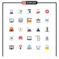 Stock Vector Icon Pack mit 25 Linienzeichen und Symbolen für Gear Green Dollar Spa Salt editierbare Vektordesign-Elemente