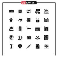 25 kreativ ikoner modern tecken och symboler av låsa hjärna Bank Sammanträde tabell dricka redigerbar vektor design element