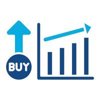 Kaufen Sie Aktien Glyphe zweifarbiges Symbol vektor