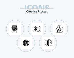 kreativer Prozess Glyphen-Icon-Pack 5 Icon-Design. . Grafik. . kreativ vektor
