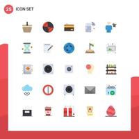 25 universelle flache Farbzeichen Symbole der Technologie Kühlschrank Banking Shopping Finance editierbare Vektordesign-Elemente vektor