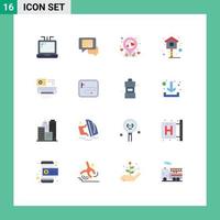 Stock Vector Icon Pack mit 16 Linienzeichen und Symbolen für Point Room Pin AC Air editierbares Paket kreativer Vektordesign-Elemente