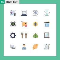 uppsättning av 16 modern ui ikoner symboler tecken för ui sand anteckningsbok klocka störande redigerbar packa av kreativ vektor design element