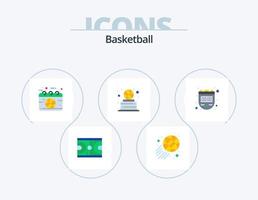 Basketball-Flachbild-Icon-Pack 5 Icon-Design. Chronometer. Trophäe. Kalender. Sport. Sport vektor