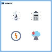 Flaches Icon-Paket mit 4 universellen Symbolen für Sommergeräte. Überprüfen Sie die editierbaren Vektordesign-Elemente des Notizblocks vektor