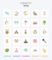 Creative Spring 25 Flat Icon Pack wie View. Gläser. Hase. Schmetterling. Schmetterling und Blume vektor