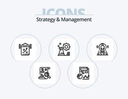 Strategie- und Management-Line-Icon-Pack 5 Icon-Design. Internet. anschließen. Planung. Juwel. Juwel vektor