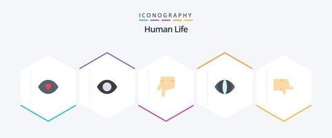 menschliches 25-Flat-Icon-Paket einschließlich . Gesicht. . Daumen vektor