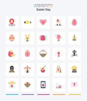 kreativ påsk 25 platt ikon packa sådan som dekoration. handla. hjärta. påsk. vagn vektor