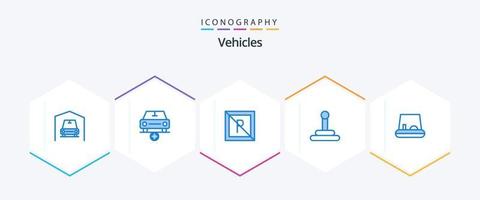fordon 25 blå ikon packa Inklusive . . parkera. fordon. skåpbil vektor