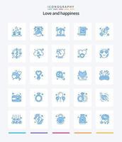 kreative Liebe 25 blau Icon Pack wie romantisch. Süssigkeit. Heimat. Valentinstag. Liebe vektor
