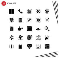 25 universelle solide Glyphenzeichen Symbole für Partyfeierreisen chinesischer Bambus editierbare Vektordesign-Elemente vektor